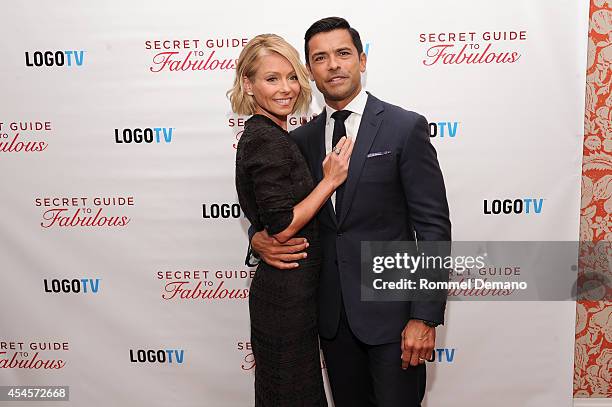 Kelly Ripa and Mark Consuelos attend the Logo TV Premiere Party for " Secret Guide To Fabulous" with Kelly Ripa & Mark Consuelos at Crosby Hotel on...