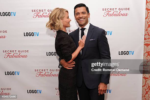 Kelly Ripa and Mark Consuelos attend the Logo TV Premiere Party for " Secret Guide To Fabulous" with Kelly Ripa & Mark Consuelos at Crosby Hotel on...