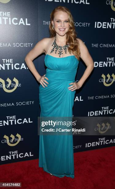 Actress Erin Cottrell attends the City Of Peace Films with The Cinema Society host the premiere of 'The Identical' at SVA Theater on September 3,...