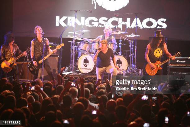 Rock band Kings of Chaos Steve Stevens, Duff McKagan, Corey Taylor, Matt Sorum, and Slash, perform a benefit concert for Ric O'Barry's Dolphin...
