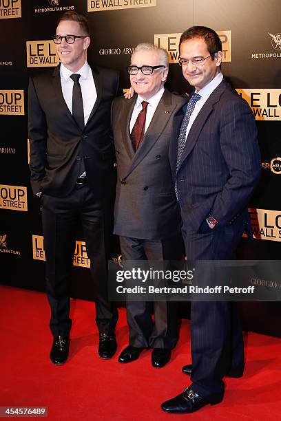 Producer Joey McFarland, director Martin Scorsese and one producer of the movie attend the photocall before the 'The Wolf of Wall Street' World movie...