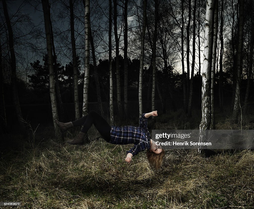 Floating person
