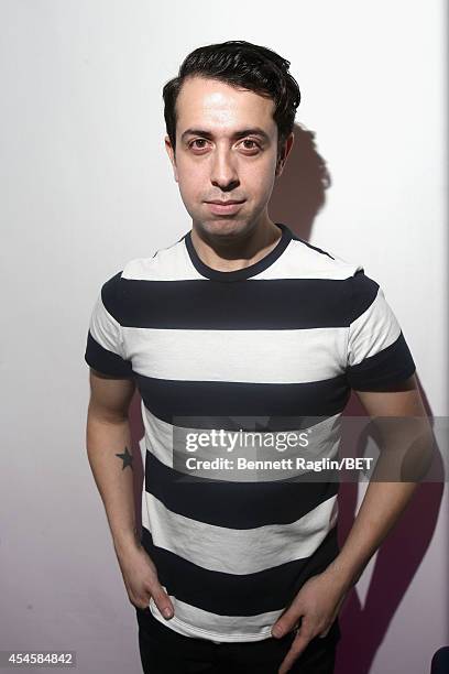 Designer Viktor Luna prepares backstage at the Fashion Week Kickoff with "BET On Fashion" presentation at Espace on September 3, 2014 in New York...