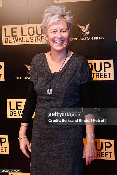 Journalist Annie Lemoine attends the photocall before the 'The Wolf of Wall Street' World movie Premiere at Cinema Gaumont Opera on December 9, 2013...