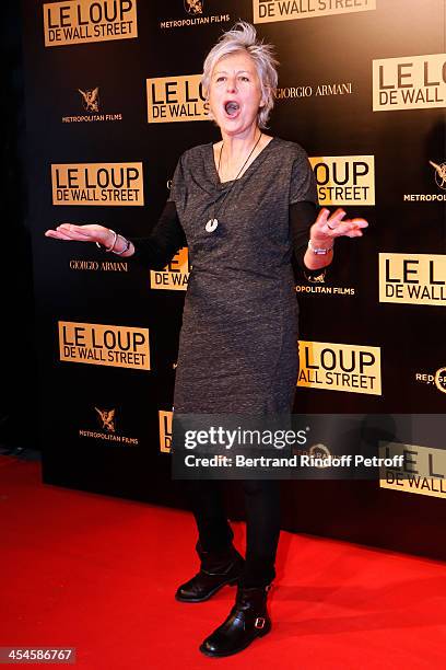 Journalist Annie Lemoine attends the photocall before the 'The Wolf of Wall Street' World movie Premiere at Cinema Gaumont Opera on December 9, 2013...