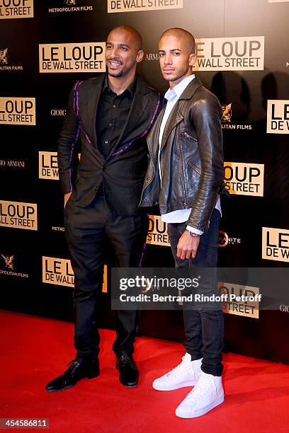 Actor Stomy Bugsy and his son Bilal attend the photocall before the 'The Wolf of Wall Street' World movie Premiere at Cinema Gaumont Opera on...