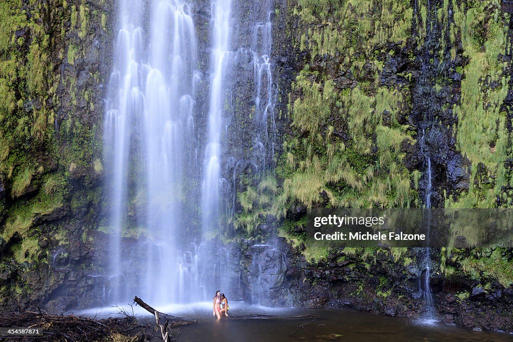 USA, Hawaii, Maui, Tropical Waterfall