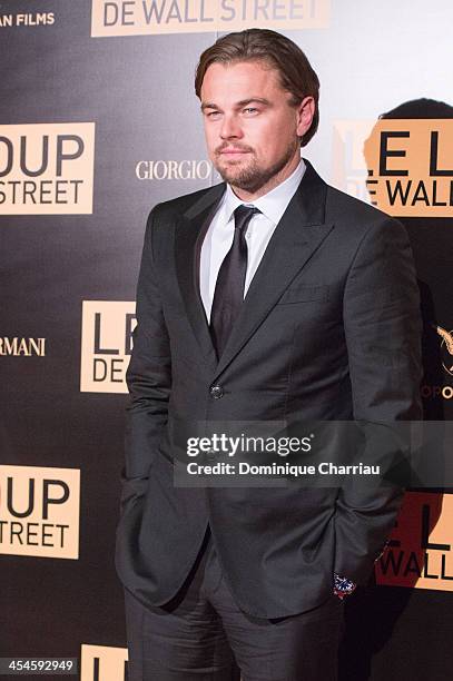 Leonardo DiCaprio attends 'The Wolf of Wall Street' photocall at Palais Brogniart on December 9, 2013 in Paris, France.