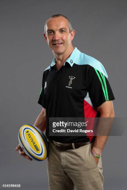 Harlequins Director of Rugby Conor OShea poses during the Aviva Premiership Rugby 2014-2015 Season Launch at Twickenham Stadium on August 27, 2014 in...