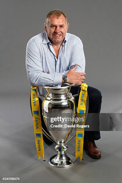 Newcastle Falcons Director of Rugby Dean Richards poses during the Aviva Premiership Rugby 2014-2015 Season Launch at Twickenham Stadium on August...