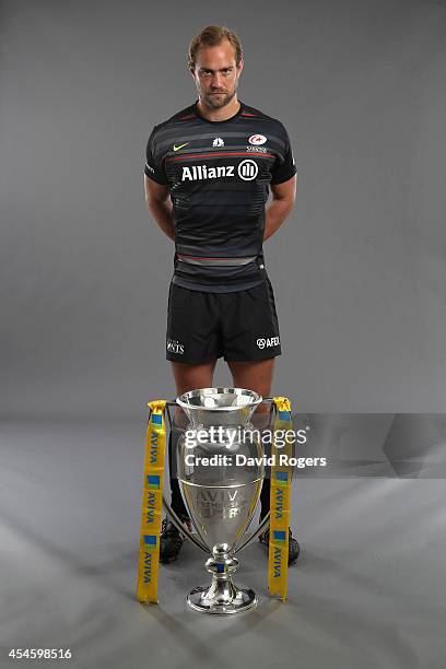 Captain Alistair Hargreaves of Saracens poses during the Aviva Premiership Rugby 2014-2015 Season Launch at Twickenham Stadium on August 27, 2014 in...