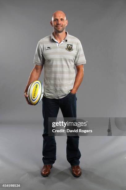 Northampton Saints Director of Rugby Jim Mallinder poses during the Aviva Premiership Rugby 2014-2015 Season Launch at Twickenham Stadium on August...