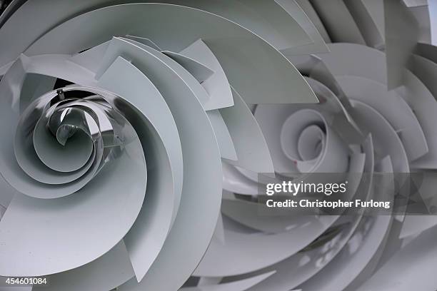 Detail of the work Hoop-La by Alice Acock which is part of the annual Sotheby's monumental scuplture exhibition 'Beyond Limits' at Chatsworth House...