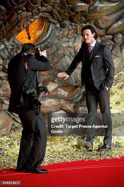 Luke Evans attends the German premiere of the film 'The Hobbit: The Desolation Of Smaug' at Sony Centre on December 9, 2013 in Berlin, Germany.