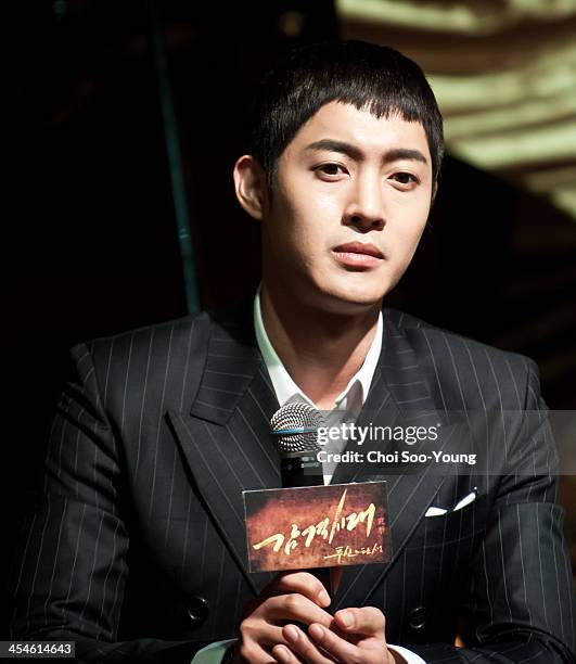 Kim Hyun-Joong attends the KBS2 Drama 'Inspiring Generation' showcase at the Raum Majestic Ballroom on December 2, 2013 in Seoul, South Korea.