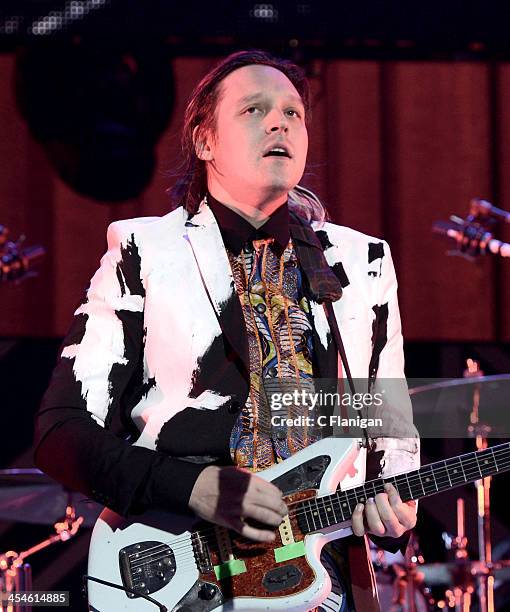 Win Butler of Arcade Fire performs during The 24th Annual KROQ Almost Acoustic Christmas at The Shrine Auditorium on December 8, 2013 in Los Angeles,...