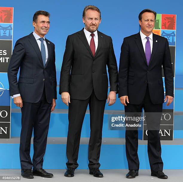 Secretary General Anders Fogh Rasmussen , Bakir Izetbegovic , member of the Presidency of Bosnia and Herzegovina, and British Prime Minister David...