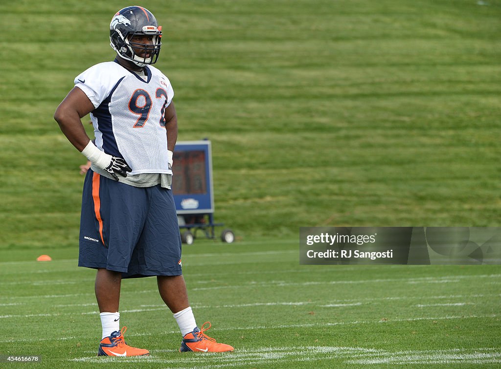 Broncos practice at Dove Valley