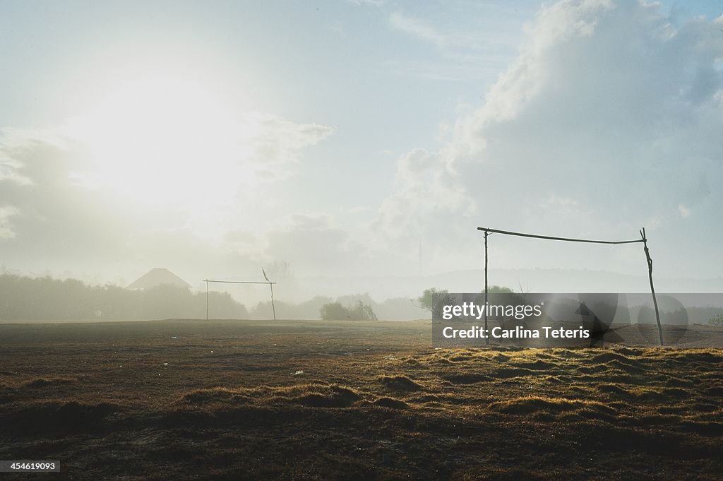 Make-shift Soccer/football field in a rural villag