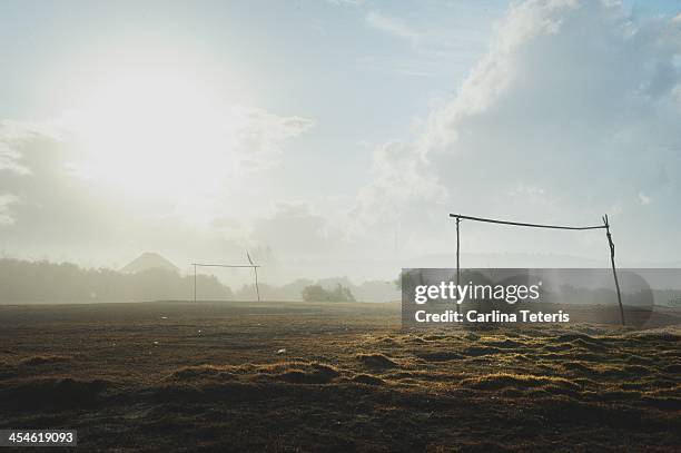make-shift soccer/football field in a rural villag - resourceful bildbanksfoton och bilder
