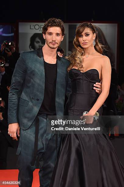 Belen Rodriguez and Stefano De Martino attend 'Pasolini' Premiere during the 71st Venice Film Festival at Sala Grande on September 4, 2014 in Venice,...