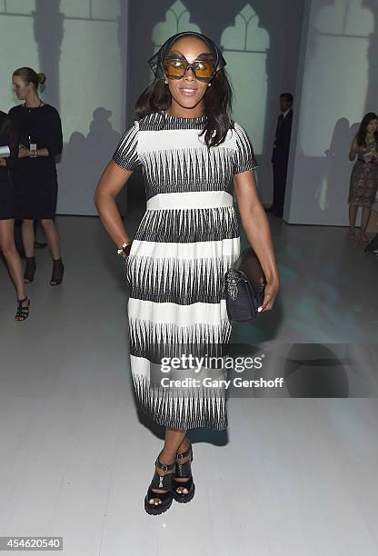 Celebrity stylist June Ambrose attends Tadashi Shoji during Mercedes-Benz Fashion Week Spring 2015 at The Salon at Lincoln Center on September 4,...