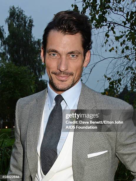 David Gandy attends the Woodside End of Summer party to benefit the Elton John AIDS Foundation sponsored by Chopard and Grey Goose at Woodside on...