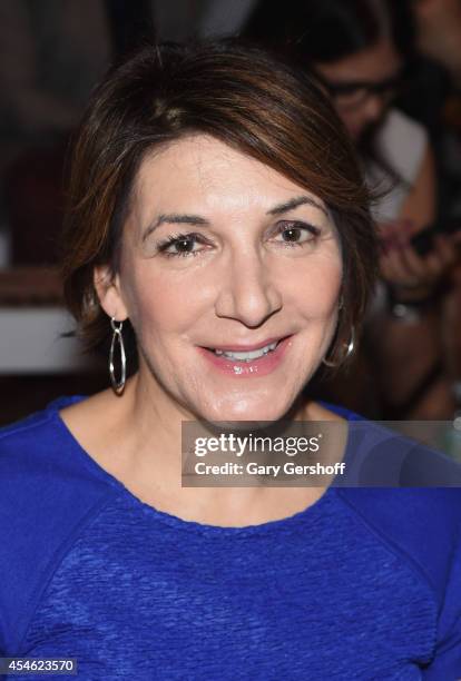 Editor, HollywoodLife.com, Bonnie Fuller attends Tadashi Shoji during Mercedes-Benz Fashion Week Spring 2015 at The Salon at Lincoln Center on...