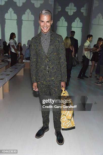 Personality Jay Manuel attends Tadashi Shoji during Mercedes-Benz Fashion Week Spring 2015 at The Salon at Lincoln Center on September 4, 2014 in New...