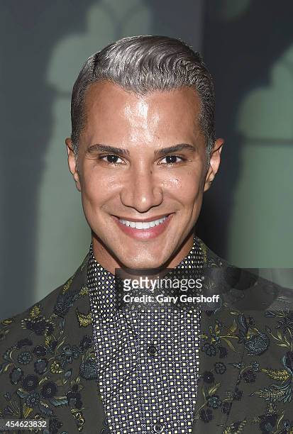 Personality Jay Manuel attends Tadashi Shoji during Mercedes-Benz Fashion Week Spring 2015 at The Salon at Lincoln Center on September 4, 2014 in New...