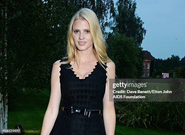 Lara Stone attends the Woodside End of Summer party to benefit the Elton John AIDS Foundation sponsored by Chopard and Grey Goose at Woodside on...