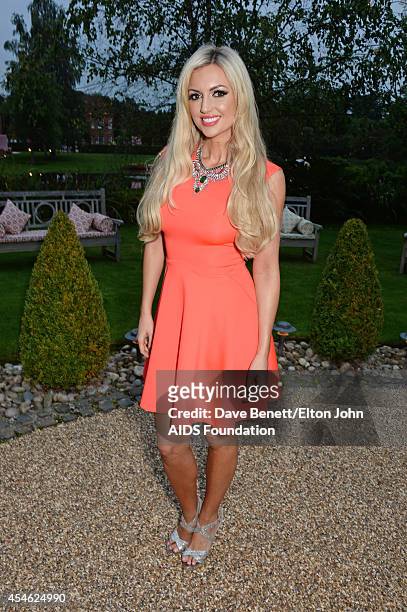 Rosanna Davison attends the Woodside End of Summer party to benefit the Elton John AIDS Foundation sponsored by Chopard and Grey Goose at Woodside on...