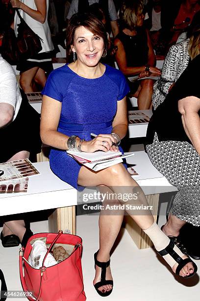 Editor Bonnie Fuller attends the Tadashi Shoji fashion show during Mercedes-Benz Fashion Week Spring 2015 at The Salon at Lincoln Center on September...