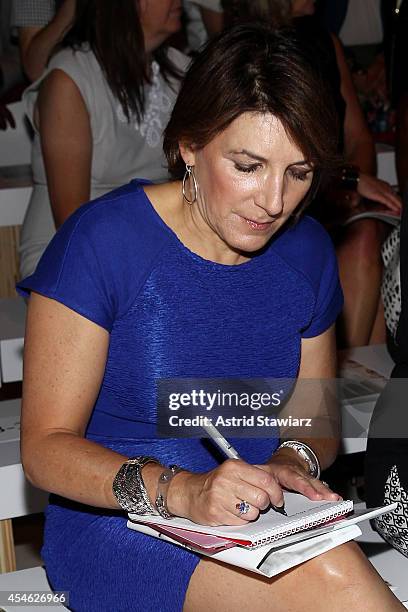 Editor Bonnie Fuller attends the Tadashi Shoji fashion show during Mercedes-Benz Fashion Week Spring 2015 at The Salon at Lincoln Center on September...