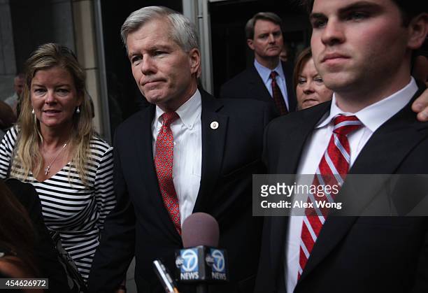 Former Virginia Governor Robert McDonnell leaves U.S. District Court for the Eastern District of Virginia with family members, including his son...
