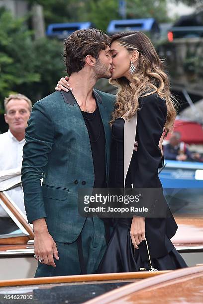 Belen Rodriguez and Stefano De Martino are seen during The 71st Venice International Film Festival on September 4, 2014 in Venice, Italy.