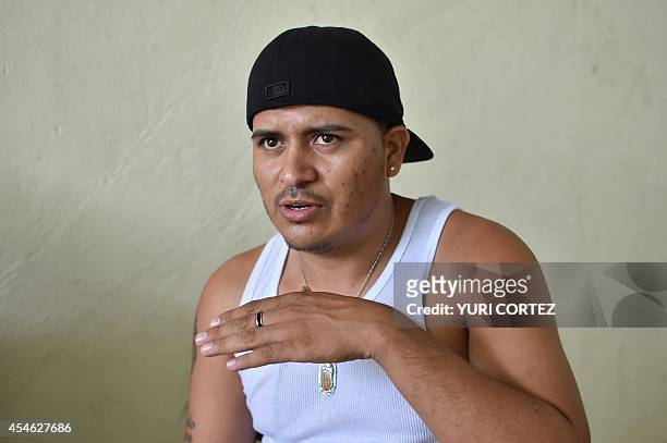 Central American migrant Albert Leon speaks about an attemp of execution against him, his brother and friends, by gunmen who assaulted during their...