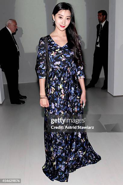 Lin Xu attends the Tadashi Shoji fashion show during Mercedes-Benz Fashion Week Spring 2015 at The Salon at Lincoln Center on September 4, 2014 in...