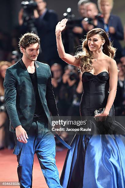 Belen Rodriguez and Stefano De Martino attend 'Pasolini' Premiere during the 71st Venice Film Festival at Sala Grande on September 4, 2014 in Venice,...