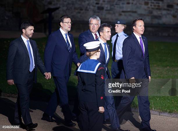 British Prime Minister David Cameron , Nato Secretary General Anders Fogh Rasmussen , Spanish Prime Minster Mariano Rajoy and Welsh First Minister...