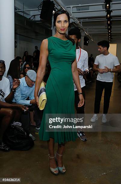Padma Lakshmi attends Costello Tagliapietra during MADE Fashion Week Spring 2015 at Milk Studios on September 4, 2014 in New York City.