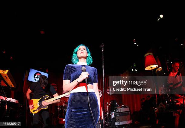 Lizzy Plapinger of MS MR performs at The ALTimate Rooftop Christmas party held at W Hollywood on December 9, 2013 in Hollywood, California.