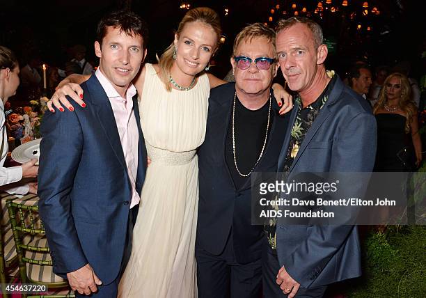 James Blunt, Sofia Wellesley, Sir Elton John and Fatboy Slim attend the Woodside End of Summer party to benefit the Elton John AIDS Foundation...