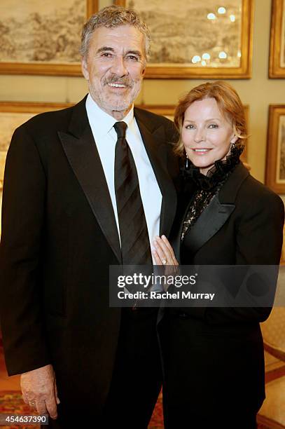 Brian Russell and actress Cheryl Ladd attend the cocktail reception held at Palazzo Spini Feroni, built in the 13th Century and home to the Museo...