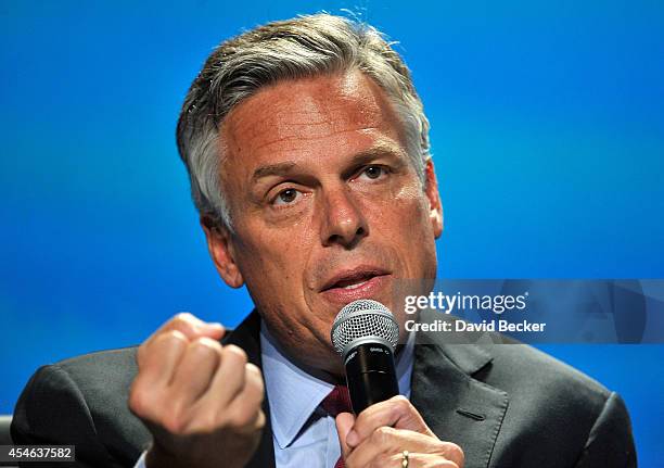 Former Utah Gov. Jon Huntsman Jr. Speaks at the National Clean Energy Summit 7.0 at the Mandalay Bay Convention Center on September 4, 2014 in Las...