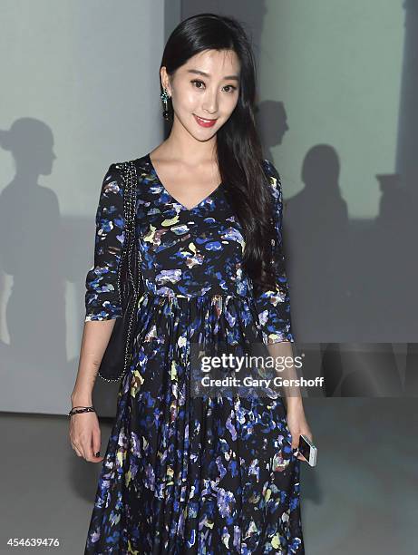 Model Lin Xu attends Tadashi Shoji during Mercedes-Benz Fashion Week Spring 2015 at The Salon at Lincoln Center on September 4, 2014 in New York City.