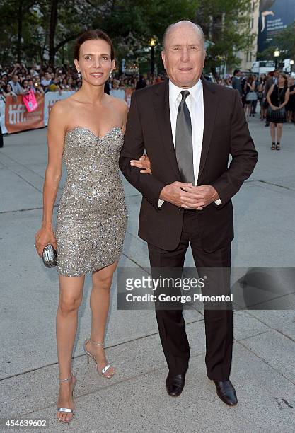 Actor Robert Duvall and Luciana Pedraza attend "The Judge" premiere during the 2014 Toronto International Film Festival at Roy Thomson Hall on...
