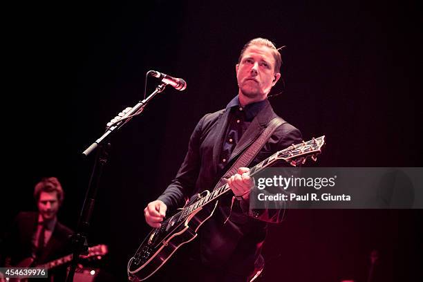 Paul Banks of Interpol performs onstage at LA Sports Arena & Exposition Park on August 24, 2014 in Los Angeles, California.