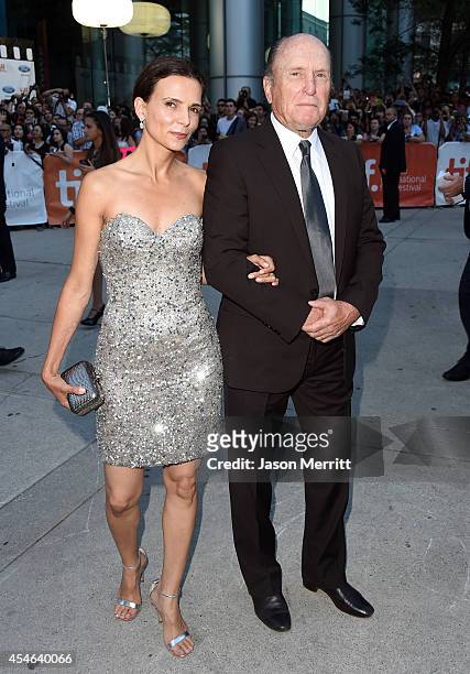 Actor Robert Duvall and Luciana Pedraza attend "The Judge" premiere during the 2014 Toronto International Film Festival at Roy Thomson Hall on...