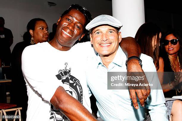 Alexander and Phillip Bloch attend the Costello Tagliapietra fashion show during Mercedes-Benz Fashion Week Spring 2015 at Milk Studios on September...